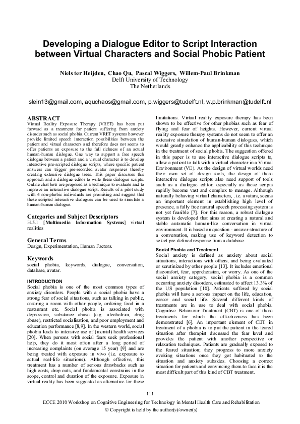 (PDF) Developing a dialogue editor to script interaction between ...