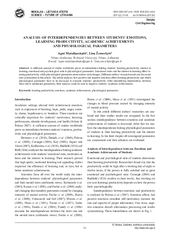 (PDF) Analysis of Interdependencies Between Students’ Emotions ...