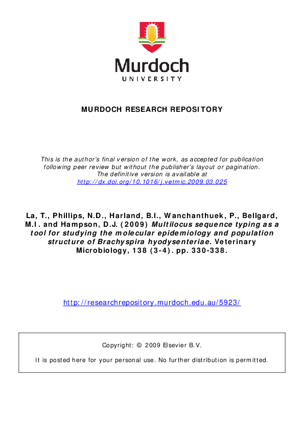 (PDF) Multilocus sequence typing as a tool for studying the molecular ...