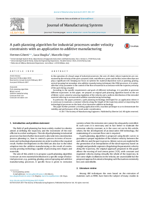 (PDF) A path planning algorithm for industrial processes under velocity ...