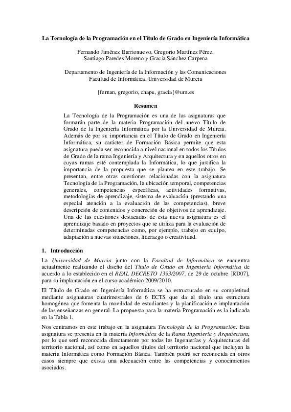 (PDF) La tecnología de la programación en el título de Grado en ...