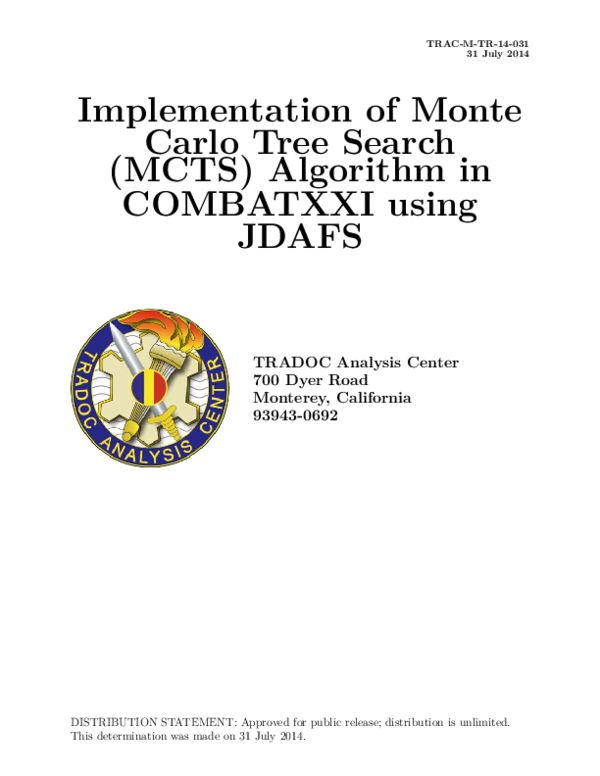 (PDF) Implementation of Monte Carlo Tree Search (MCTS) Algorithm in ...
