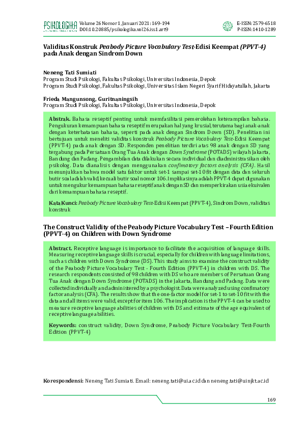 (PDF) Validitas Konstruk Peabody Picture Vocabulary Test-Edisi Keempat ...