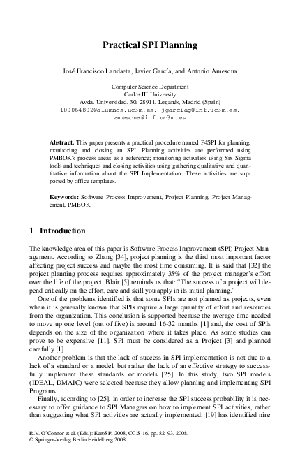 (PDF) Practical SPI Planning