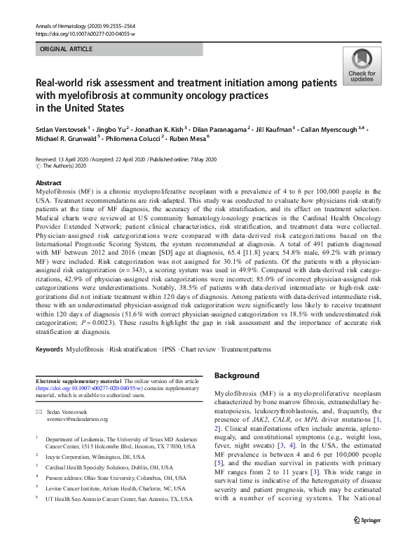 (PDF) Real-world risk assessment and treatment initiation among ...