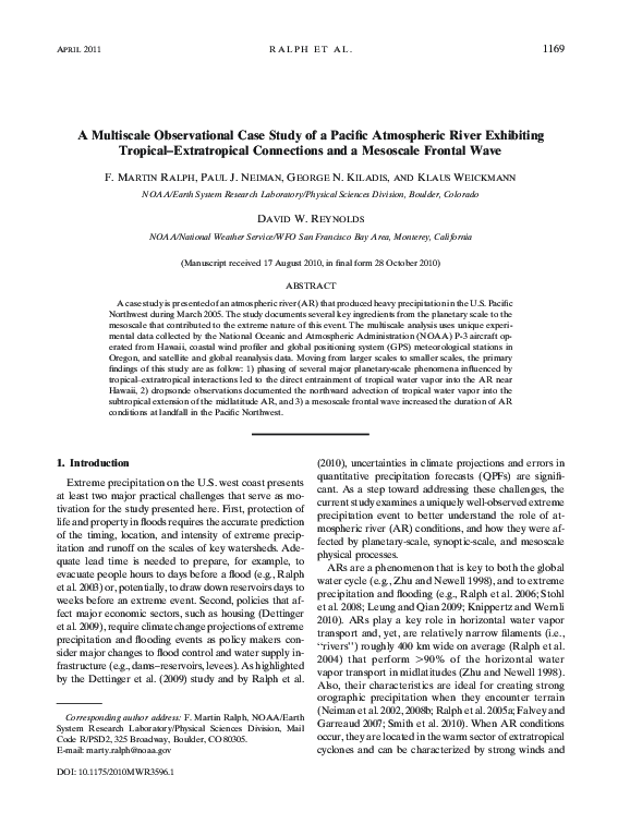 (PDF) A Multiscale Observational Case Study of a Pacific Atmospheric ...