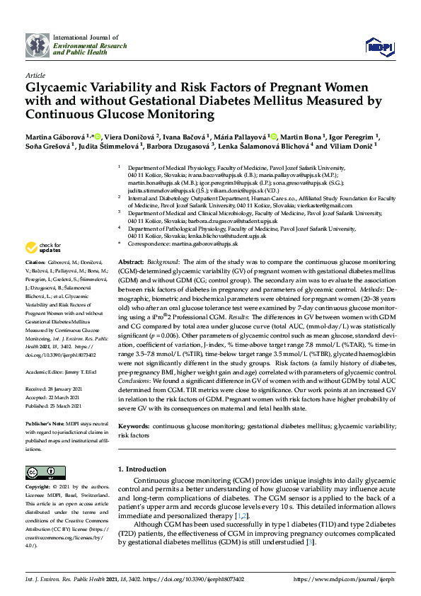 (PDF) Glycaemic Variability and Risk Factors of Pregnant Women with and ...