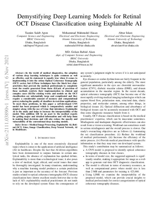 (PDF) Demystifying Deep Learning Models for Retinal OCT Disease ...