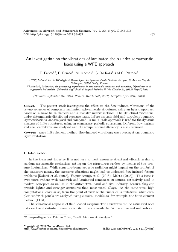 (PDF) An investigation on the vibrations of laminated shells under ...