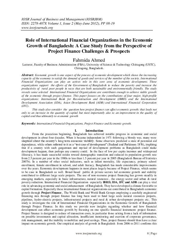 (PDF) Role of International Financial Organizations in the Economic ...