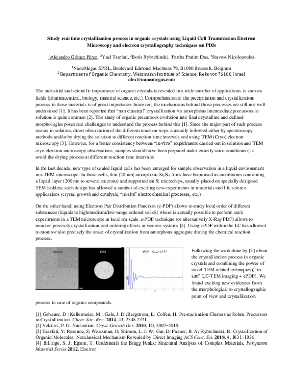 (PDF) Study real time crystallization process in organic crystals using ...
