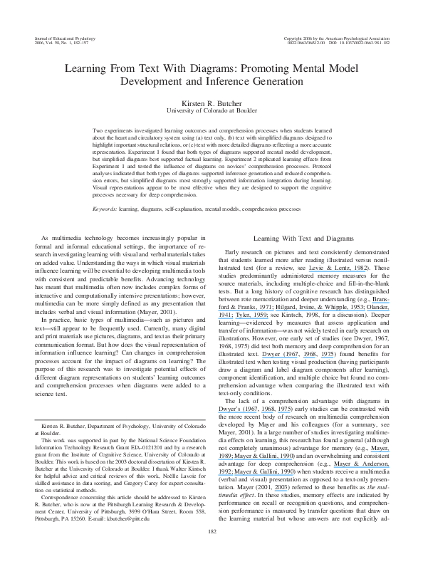 (PDF) Learning from text with diagrams: Promoting mental model ...
