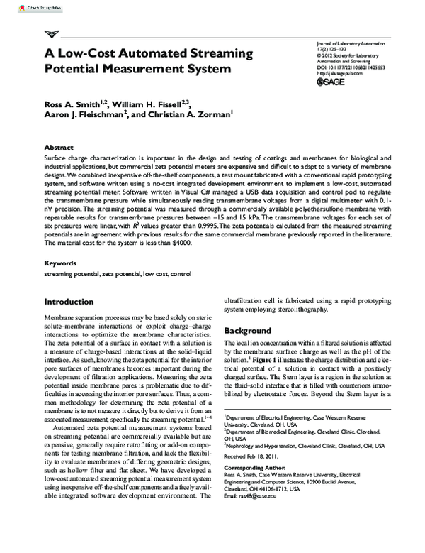(PDF) A low-cost automated streaming potential measurement system