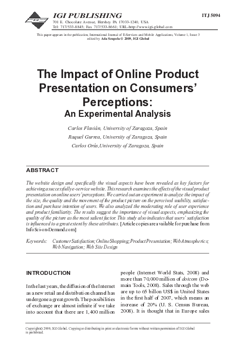 (PDF) The Impact of Online Product Presentation on Consumers