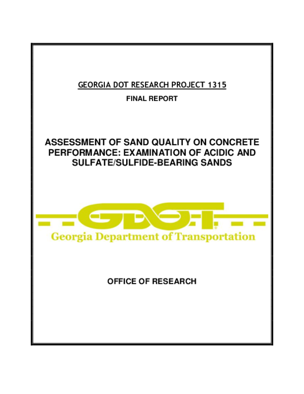 (PDF) Assessment of Sand Quality on Concrete Performance: Examination ...