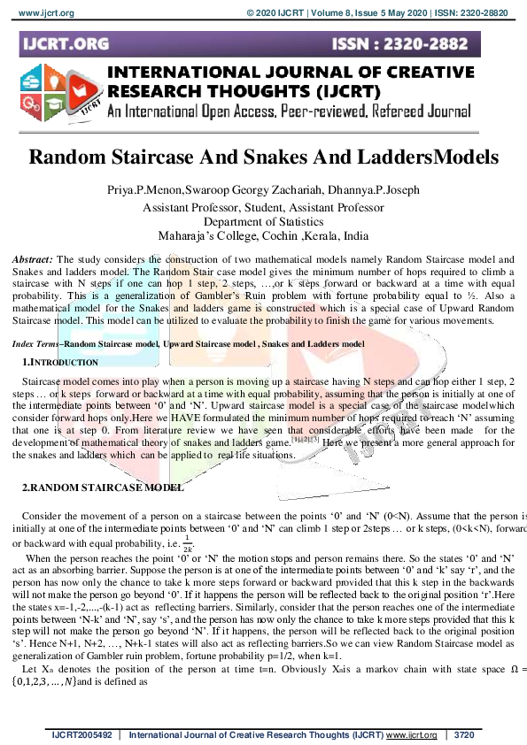 (PDF) Random Staircase And Snakes And LaddersModels