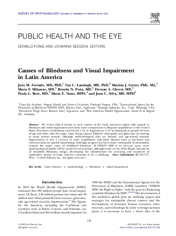 (PDF) Causes of Blindness and Visual Impairment in Latin America