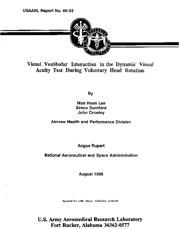 (PDF) Visual vestibular interaction in the dynamic visual acuity test ...