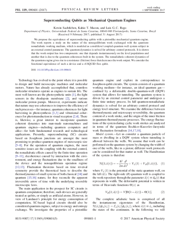 (PDF) Superconducting Qubits as Mechanical Quantum Engines
