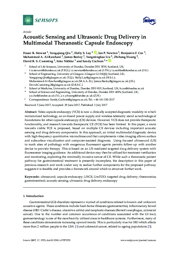 (PDF) Acoustic Sensing and Ultrasonic Drug Delivery in Multimodal