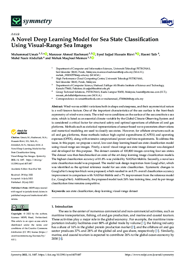 (PDF) A Novel Deep Learning Model for Sea State Classification Using ...