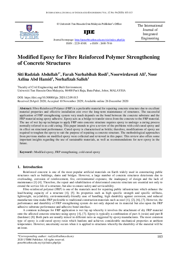 (PDF) Modified Epoxy for Fibre Reinforced Polymer Strengthening of ...