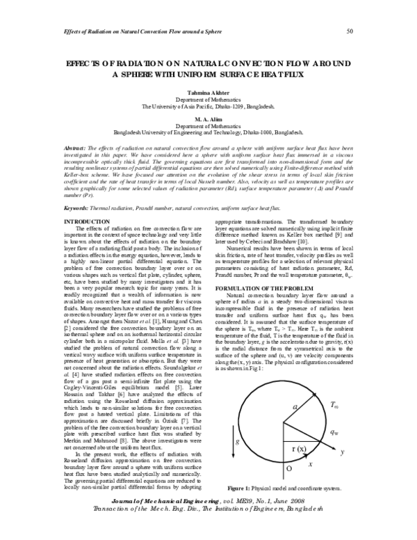 (PDF) Effects of radiation on natural convection flow around a sphere ...
