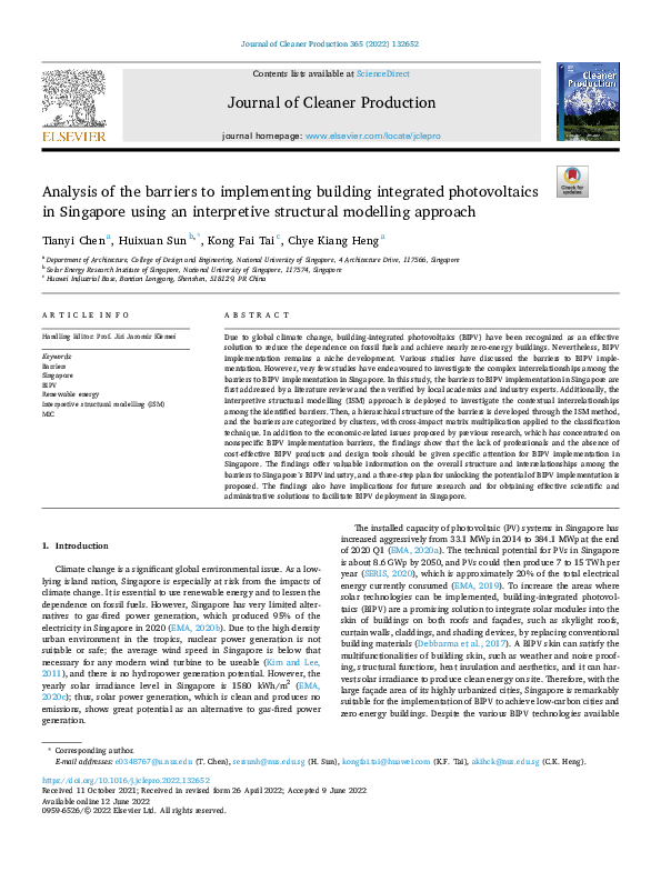 (PDF) Analysis of the barriers to implementing building integrated ...