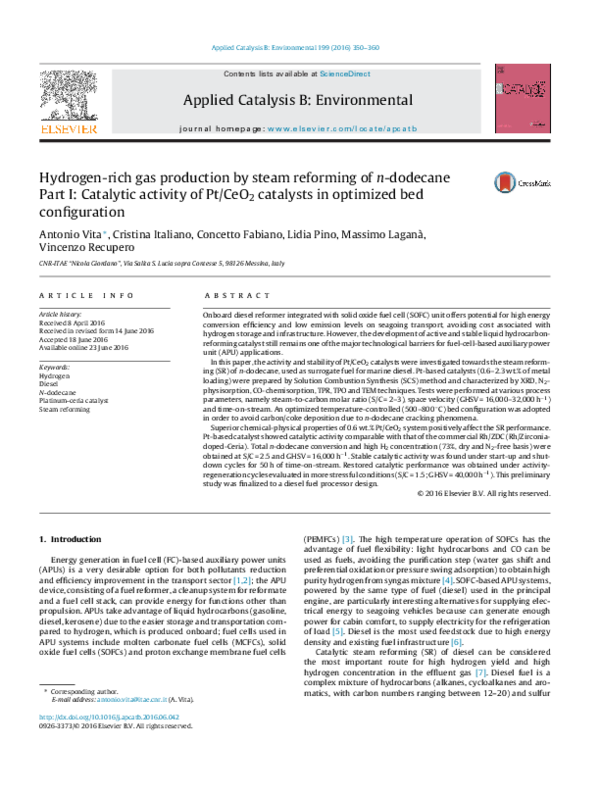 (PDF) Hydrogen-rich gas production by steam reforming of n-dodecane