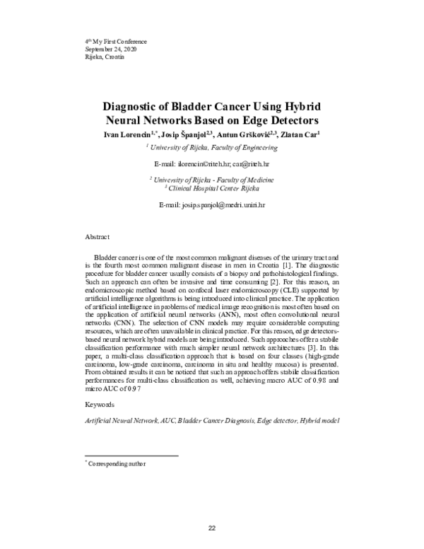 (PDF) Diagnostic of Bladder Cancer Using Hybrid Neural Networks Based ...