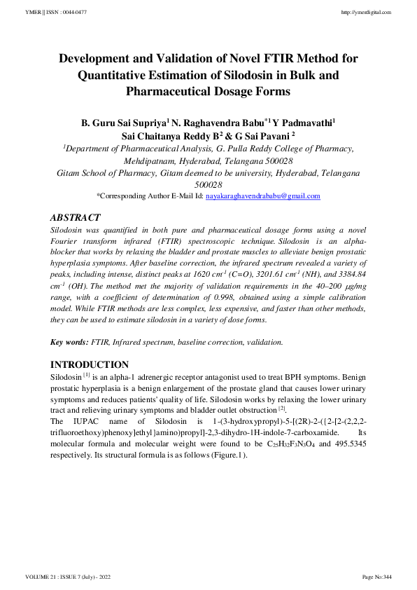 (PDF) Development and Validation of Novel FTIR Method for Quantitative