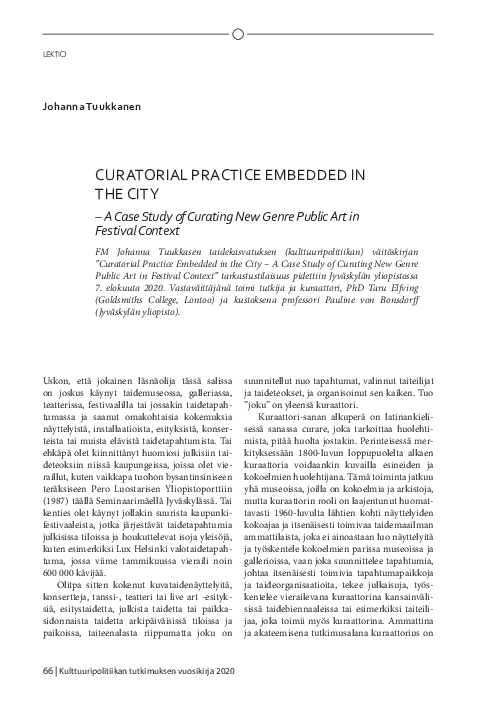 (PDF) Curatorial Practice Embedded in the City