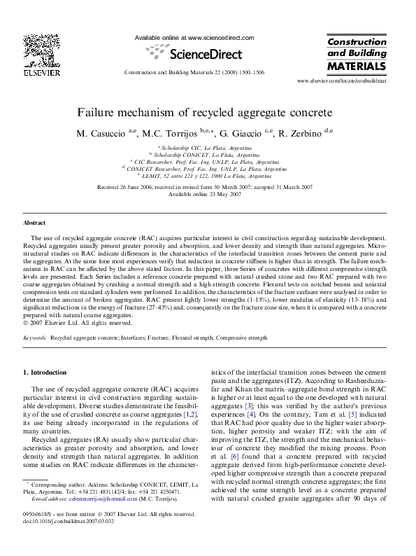 (PDF) Failure mechanism of recycled aggregate concrete