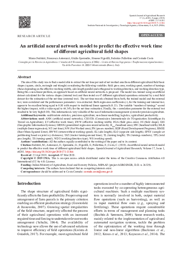(PDF) An artificial neural network model to predict the effective work ...