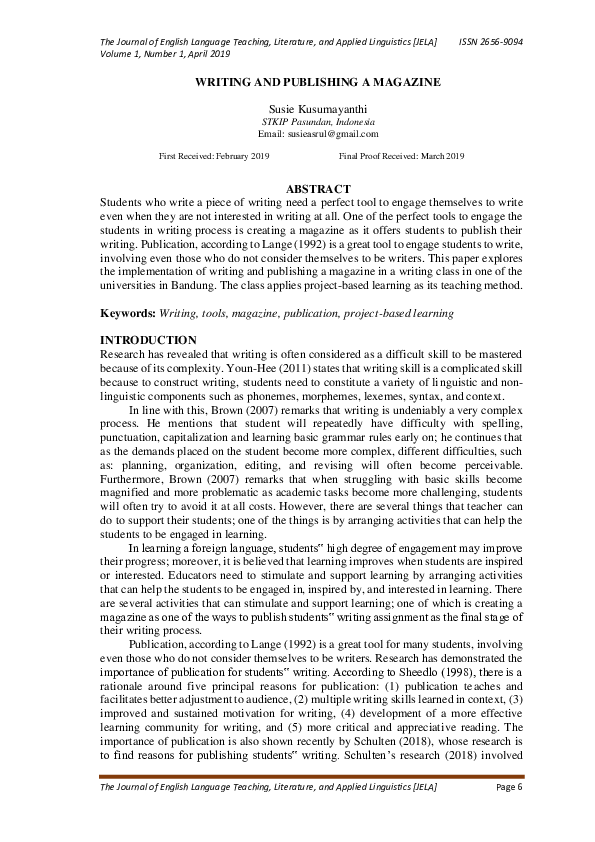 (PDF) Writing and Publishing a Magazine