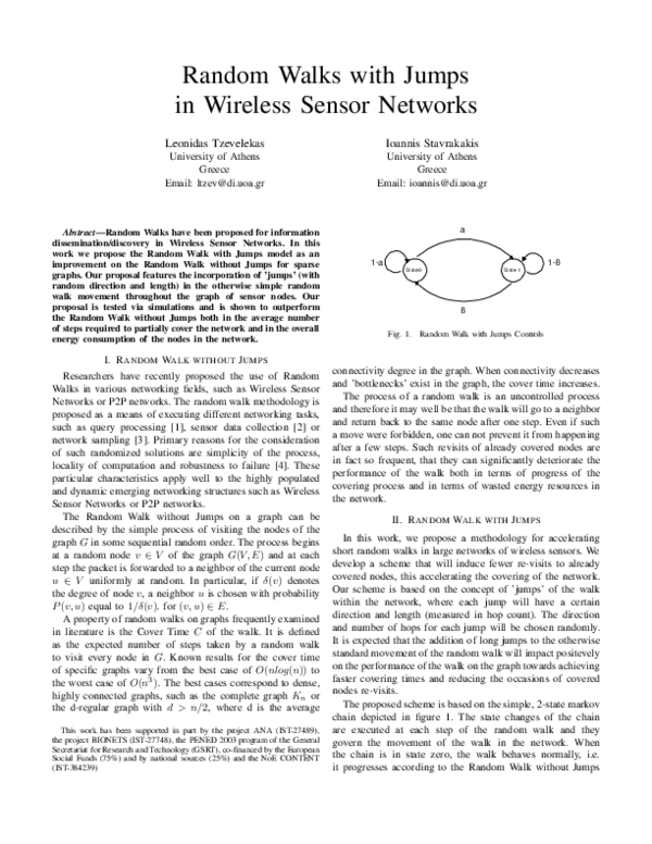 (PDF) Random Walks with Jumps in Wireless Sensor Networks