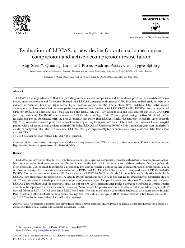 (PDF) Evaluation of LUCAS, a new device for automatic mechanical ...