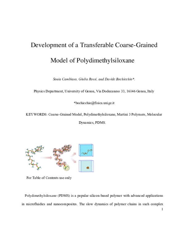 (PDF) Development of a Transferable Coarse-Grained Model of ...