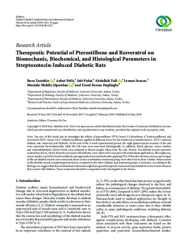 (PDF) Therapeutic Potential of Pterostilbene and Resveratrol on ...