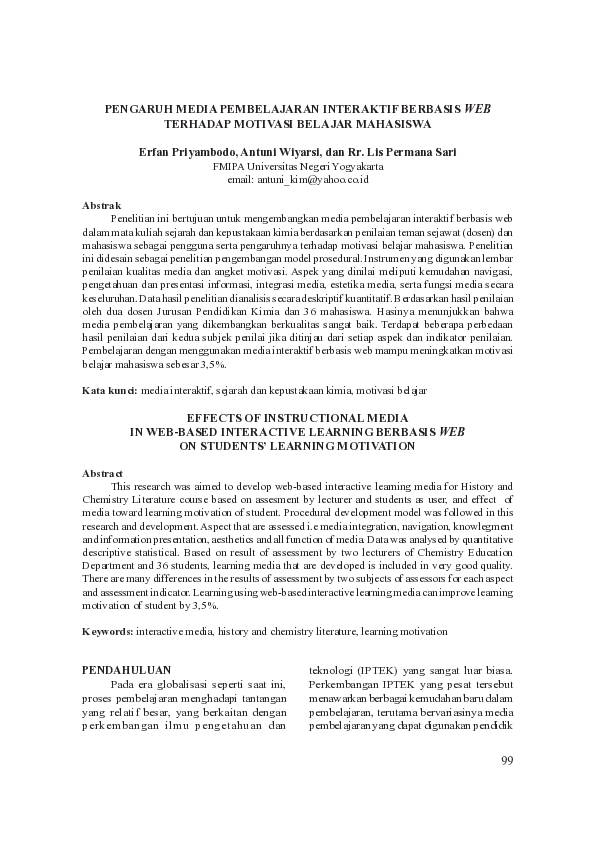 (PDF) Pengaruh Media Pembelajaran Interaktif Berbasis Web Terhadap ...