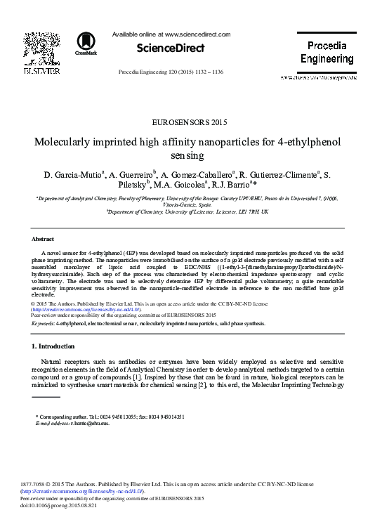 (PDF) Molecularly Imprinted High Affinity Nanoparticles for 4 ...