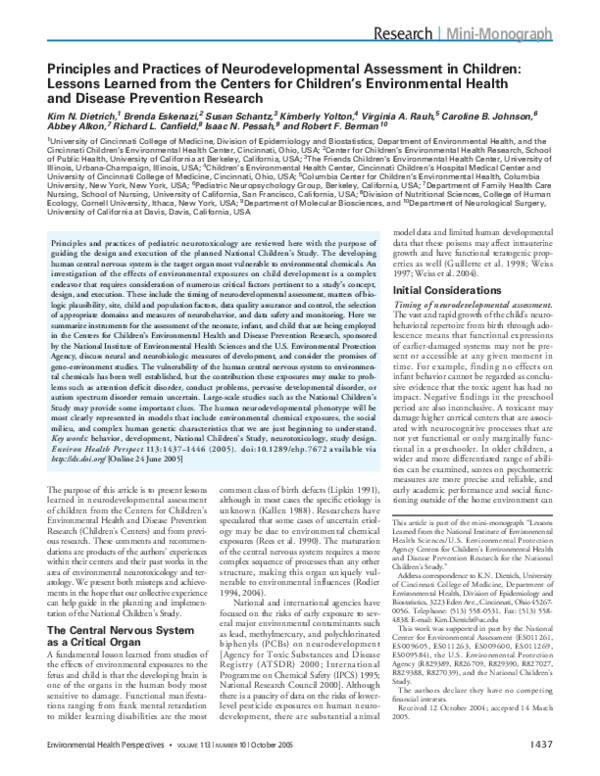 (PDF) Principles and Practices of Neurodevelopmental Assessment in ...