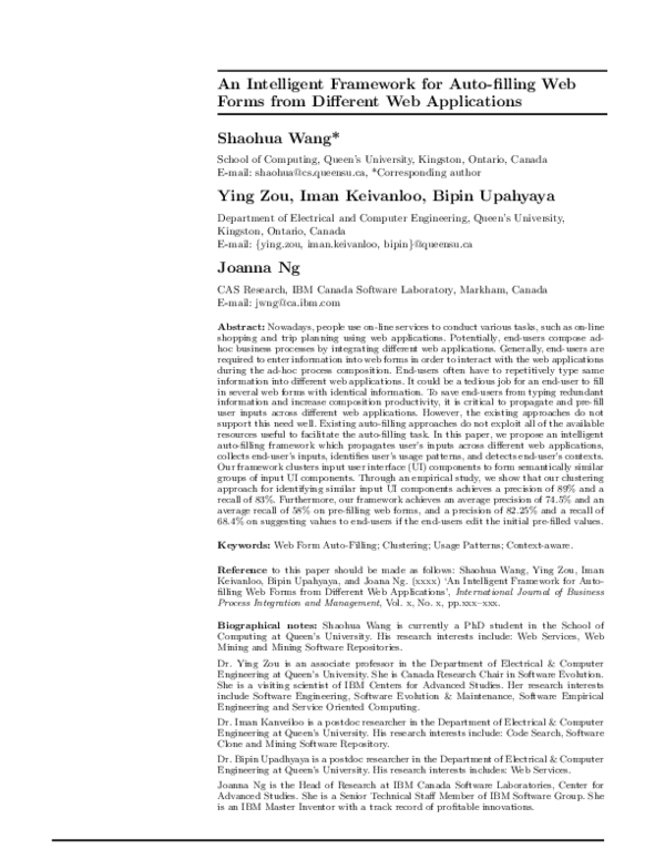 (PDF) An Intelligent Framework for Auto-filling Web Forms from ...