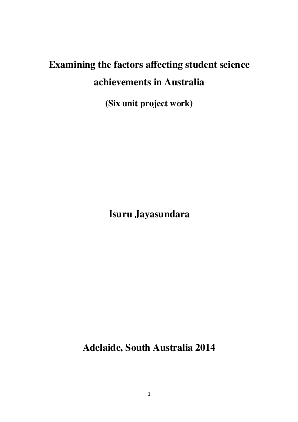 (PDF) Examining the factors affecting student science achievements in ...