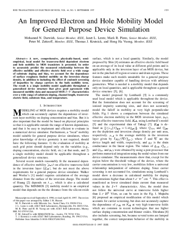 (PDF) An improved electron and hole mobility model for general purpose ...