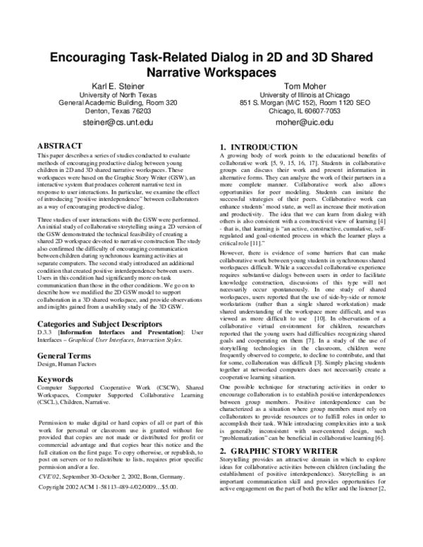 (PDF) Encouraging task-related dialog in 2D and 3D shared narrative ...