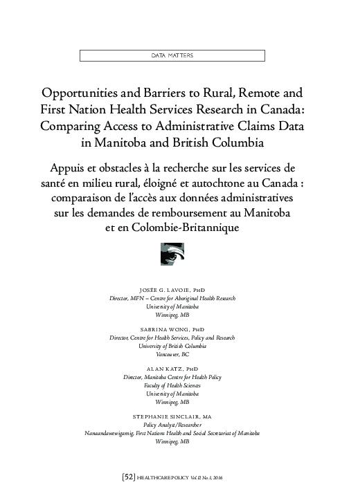 (PDF) Opportunities and Barriers to Rural, Remote and First Nation ...