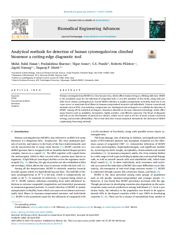 (PDF) Analytical methods for detection of human cytomegalovirus ...