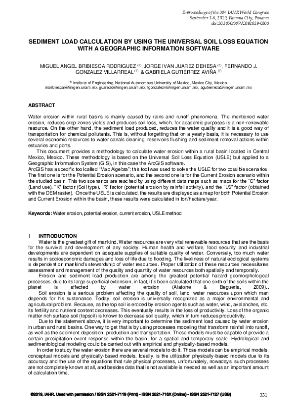 (PDF) Sediment Load Calculation by Using the Universal Soil Loss ...