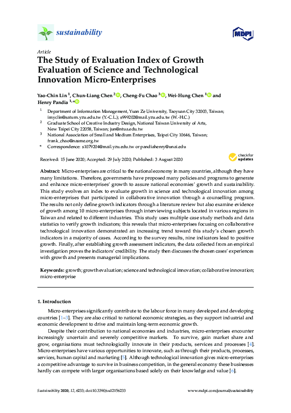 (PDF) The Study of Evaluation Index of Growth Evaluation of Science and ...